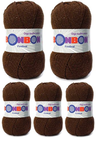 Bonbon RT-RYL-10ARBNFS219-5 5 Adet Festival Simli Örgü İpi Yünü Renk No:219
