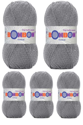 Bonbon RT-RYL-10ARBNFS233-5 5 Adet Festival Simli Örgü İpi Yünü Renk No:233
