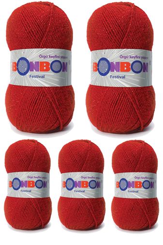 Bonbon RT-RYL-10ARBNFS237-5 5 Adet Festival Simli Örgü İpi Yünü Renk No:237