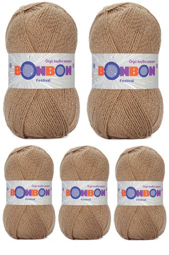 Bonbon RT-RYL-10ARBNFS672-5 5 Adet Festival Simli Örgü İpi Yünü Renk No:672