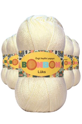Bonbon RT-RYL-5ARBNPT98272 5 Adet Lüks Patik İpi Yünü Krem 98272