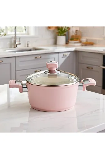 Bonera 471.0010 Seramik 18 Cm Derin Tencere Pembe