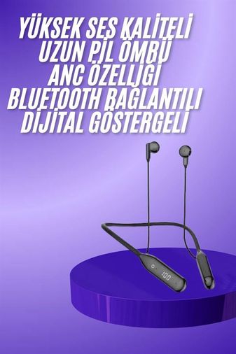 Boyun Bantlı Kablolu Yüksek Ses Kaliteli Bluetooth Kulaklık Uzun Pil Ömrü