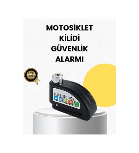 Brand TKNXUCZMOTORKİLİT-3MKR Çelik Gövdeli Alarm Disk Kilidi Motosiklet Ve Bisiklet İçin Güvenlik