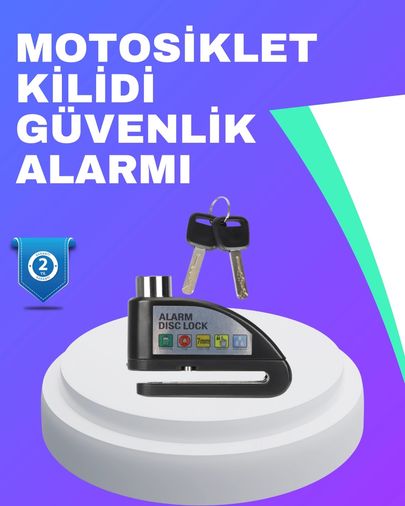 Brand TKNXUCZMOTORKİLİT-7MKR Su Geçirmez Alarm Disk Kilidi Motosiklet Scooter Bisiklet Güvenlik
