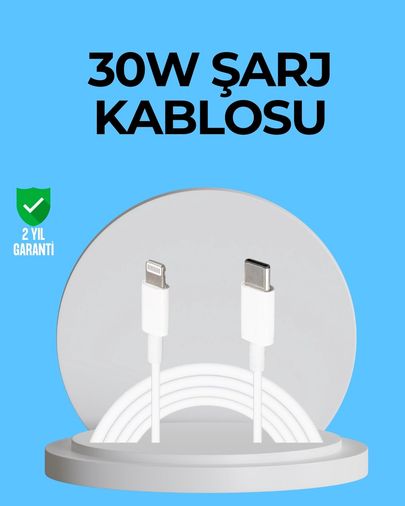Brand TRİTHLTXUCZ30WKABLO-1-BLNCCC Dayanıklı Tpe Lightning Kablo 30W Hızlı Şarj Ve Veri Transferi