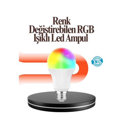 Brand TRİTHLTXUCZRGBLAMBA-1-BLNCCC Renk Değiştiren Rgb Led Ampul 16 Renk Uzaktan Kumandalı 2025 Model Çok Renkli