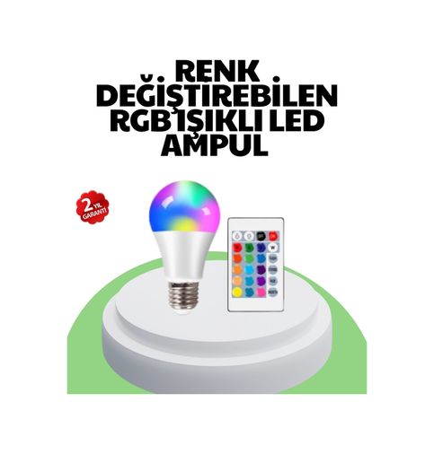 Brand TRİTHLTXUCZRGBLAMBA-2-BLNCCC 2025 Rgb Led Ampul Uzaktan Kumandalı Renkli Işık A Kalite Çok Renkli