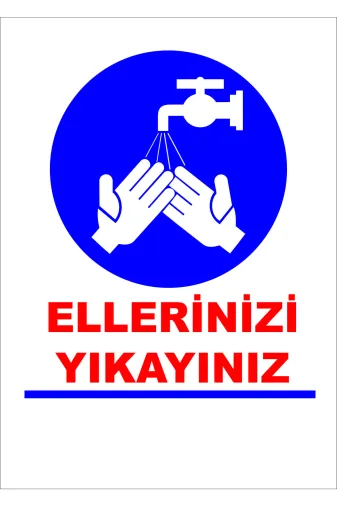 Burada Medikal ve Reklam BRD9000427 Ellerinizi Yıkayanız Etiket Ikaz Uyarı Yönlendirme Levhası 25X35 Cm
