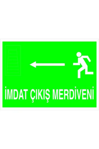 Burada Medikal ve Reklam BRD9000606 İmdat Çıkış Ikaz Uyarı Yönlendirme Levhası 70X100 Cm