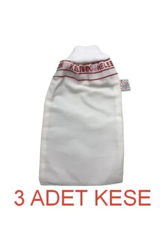 Bursa Tekstil 3412312323 Hamam Lastikli Kelebek Kese Orta Sert & Banyo Kesesi 3Lü