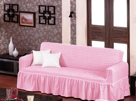 Bürümcük Koltuk Örtüsü Maxi Çekyat - Pembe