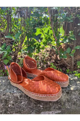 Butik nb11 Noble Shoes Hakiki Deri Örgülü Sandalet