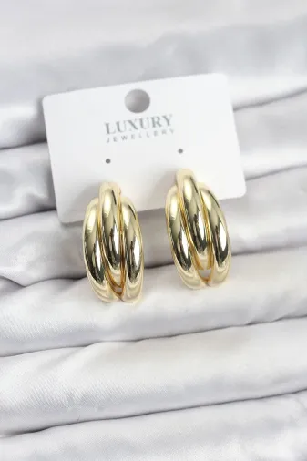 Butik P89536S2997 Gold Renk Pirinç Yarım Halka Model Kadın Küpe