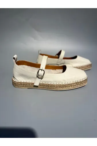 Butik sfk05 Noble Shoes Hakiki Deri Kadın Espadril Babet