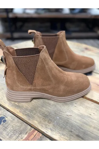 Butik SMT13 Noble Shoes Hakiki Deri Taba Süet Kadin Bot