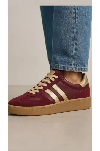 Butik SMT20 Noble Shoes Hakiki Deri Bordo Sneaker&spor Ayakkabi
