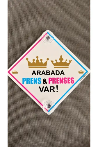 BUTİKPLAKA butikplaka224110470 Dikkat Arabada Bebek Var/pleksi Ikaz Levhası 15X15 Cm /prens-Prenses Var