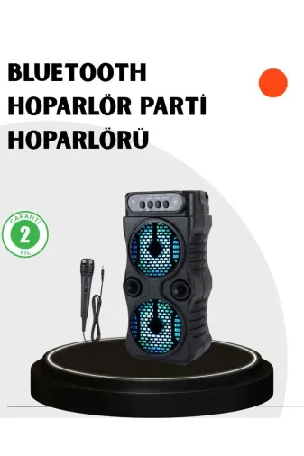 buyx BUYX3062-3543 Bluetooth Bağlantılı Taşınabilir Hoparlör – Led Işıklı, Fm Radyolu, Mikrofon Girişli - Lisinya