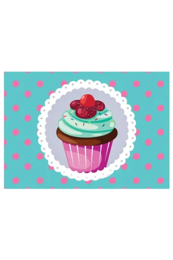 Byken byken1526 6'lı Cupcake Desenli Amerikan Servis