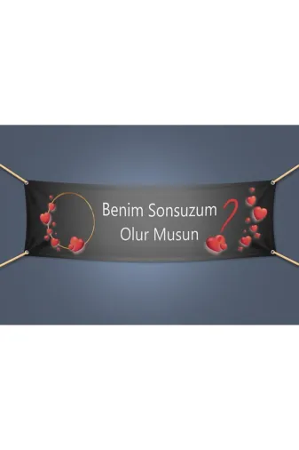 Byken pfpfof Benimle Evlenir Misin Branda Afiş 75X200 Cm Evlilik Afiş Pankart