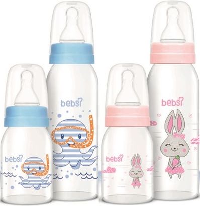 Cam Biberon Seti (Mavi - Pembe) (250ML+125ML) (Karma 2 Li Set)