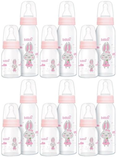 Cam Biberon Seti Pembe (250ML+125ML) (6 Lı Set)