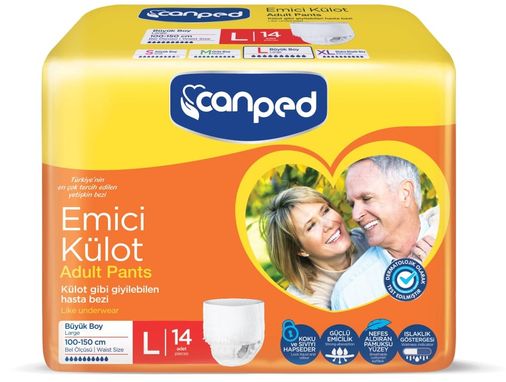 Canped Emici Külot Pants Yetişkin Bezi L - Büyük - Large 14 Adet Ekonomik Pk