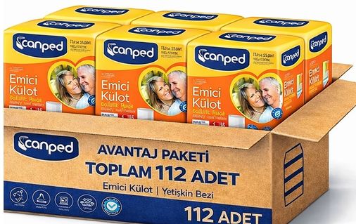 Canped Emici Külot Pants Yetişkin Bezi L - Büyük - Large Ekonomik Pk 112 Adet (8PK*14)