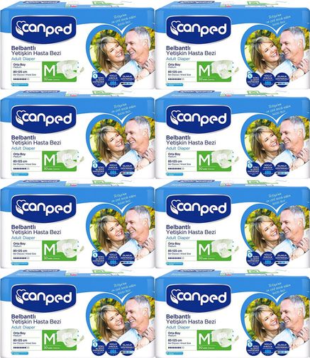 Canped Yetişkin Bezi Bel Bantlı Polietilen M - Orta - Medium 240 Adet