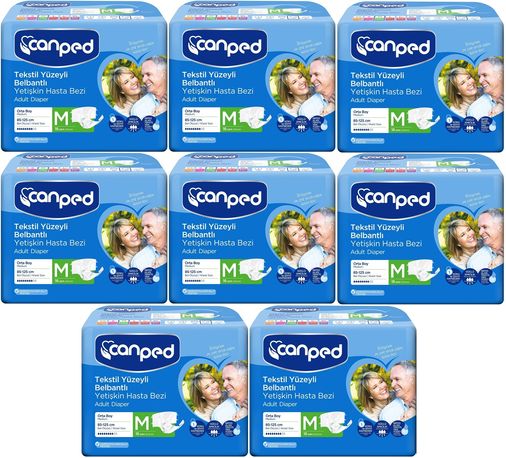 Canped Yetişkin Bezi Bel Bantlı Tekstil Yüzey M - Orta - Medium 144 Adet