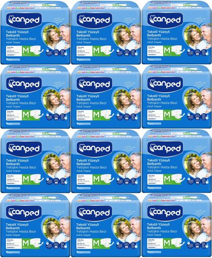 Canped Yetişkin Bezi Bel Bantlı Tekstil Yüzey M - Orta - Medium 216 Adet