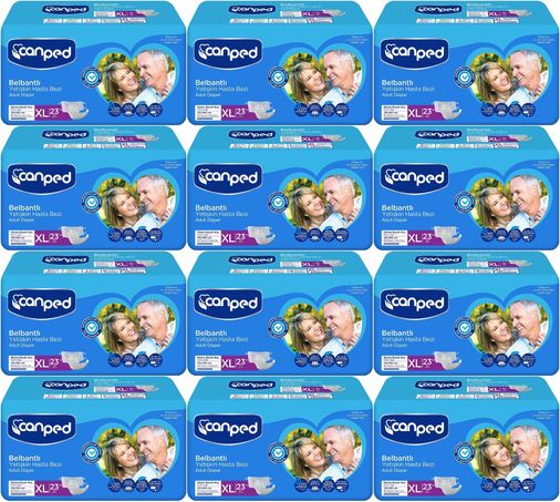 Canped Yetişkin Bezi Bel Bantlı Tekstil Yüzey XL - Ekstra Large - Extra Large 276 Adet