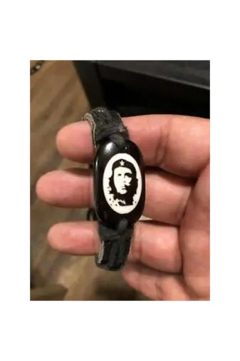 Cantayurdu Che111 Che Guevara Figürlü Deri Bileklik Siyah