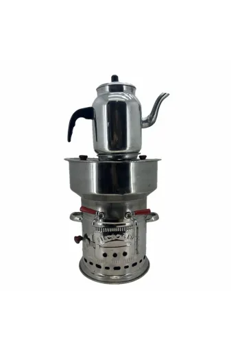 Cantayurdu MN301 Paslanmaz 304 Çelik 7 Litre Çift Hazneli Demlikli Semaver