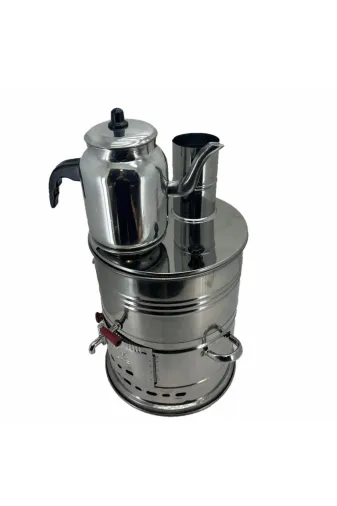 Cantayurdu MN304 Paslanmaz 304 Çelik Demlikli 7 Litre Semaver
