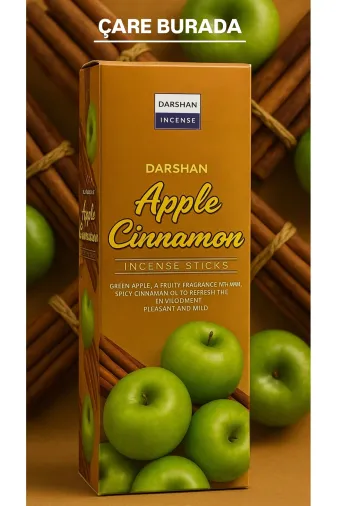 Çare Burada applecinnamontütsü Darshan Incense - Apple & Cinnamon 20'li Çubuk Tütsü (Elma & Tarçın)