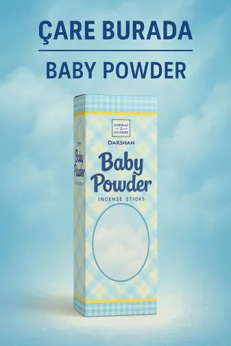 Çare Burada babypowdertütsü Darshan Incense - Baby Powder Çubuk Tütsü (20'li)