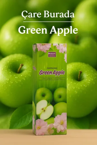 Çare Burada greenappletütsü Darshan Incense - Green Apple 20'li Çubuk Tütsü