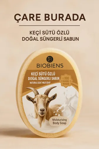 Çare Burada keçisütüsüngerlisabun Biobiens - Keçi Sütü Özlü Doğal Süngerli Sabun 135 Gr