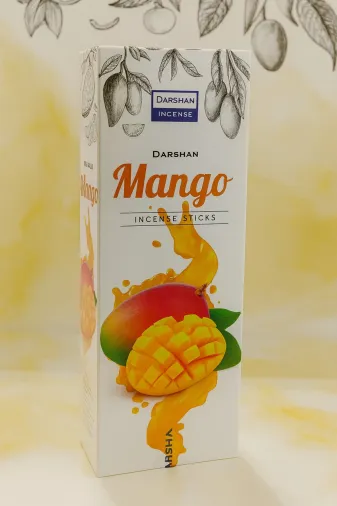 Çare Burada mangotütsü Darshan Incense - Mango 20'li Çubuk Tütsü (Neşe & Pozitif Enerji & Rahatlama)