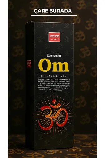 Çare Burada omtütsü Darshan Incense - Om 20'li Çubuk Tütsü (Meditasyon & Odaklanma & Maneviyat)