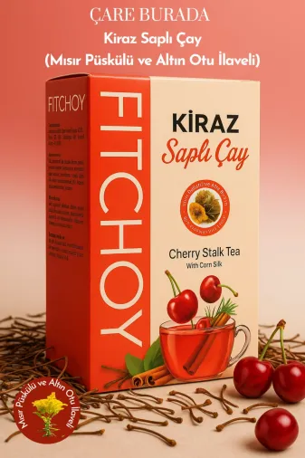 Çare Burada P5375S8295 Fitchoy - Kiraz Saplı Çay 90 Gr × 45 Adet (Altın Otu & Mısır Püskülü İlaveli)