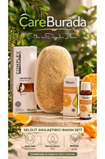 Çare Burada P5778S1949 Çareburada Selülit Bakım Seti | Portakal Yağı 20 Ml. & Selülit Bakım Yağı 125 Ml. & Kabak Lifi | Sık