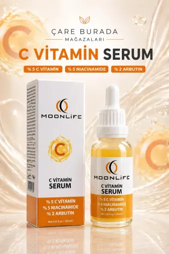 Çare Burada P5861S6932 Moonlife - C Vitamini Serum (%5 C Vitamini & %5 Niacinamide & %2 Arbutin)