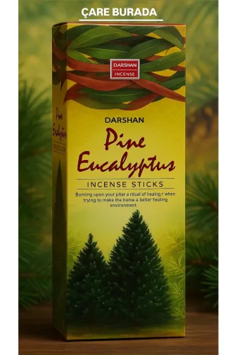 Çare Burada pinecalyptustütsü Darshan Incense - Pine Eucalyptus 20'li Çubuk Tütsü (Çam & Okaliptüs)