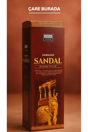 Çare Burada sandaltütsü Darshan Incense - Sandal 20'li Çubuk Tütsü (Duygusal Denge & Negatif Enerji Temizleme)