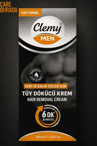 Çare Burada tüydökücükremerkek Clemy - Erkek Tüy Dökücü Kremi 100 Ml (Sert & Kalın Tüyler)