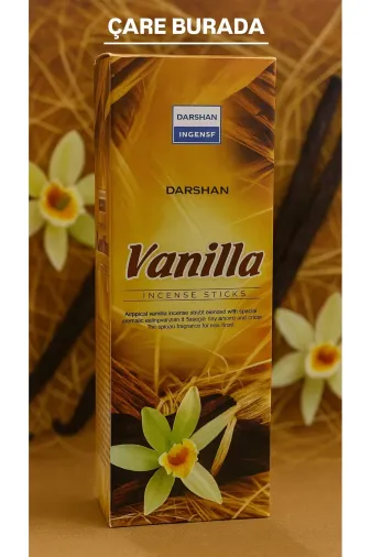 Çare Burada vanillatütsü Darshan Incense - Vanilya 20'li Çubuk Tütsü (Sakinlik & Yakınlık & Huzur)