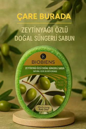 Çare Burada zeytinyağıözlüsüngerlisabun Biobiens - Zeytinyağı Özlü Doğal Süngerli Sabun 135 Gr